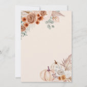 Boho Pampas Kürbisse Herbst Probedinner Einladung (Rückseite)