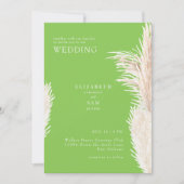 Boho Pampas Lime Green und Wedding Einladung (Vorderseite)