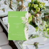 Boho Pampas Lime Green White Hydrangea Wedding