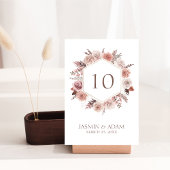 Boho Pampas Neutral Floral Wedding Tischnummer