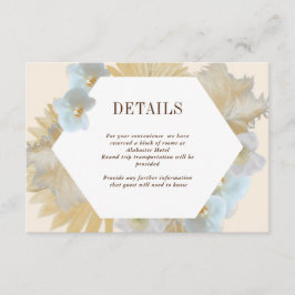 Boho Pampas Orchid Wedding Details Card Begleitkarte