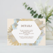 Boho Pampas Orchid Wedding Details Card Begleitkarte (Stehend Vorderseite)