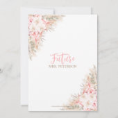 Boho Pampas Orchids Peonies Dress Brautparty Einladung (Rückseite)