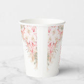 Boho Pampas Orchids Peonies Neutral Baby Shower Pappbecher (Rechts)