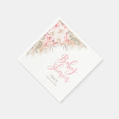 Boho Pampas Orchids Peonies Neutral Baby Shower Serviette (Ecke)