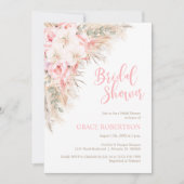 Boho Pampas Orchids Peonies Neutrales Brautparty Einladung (Vorderseite)