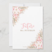 Boho Pampas Orchids Peonies Neutrales Brautparty Einladung (Rückseite)