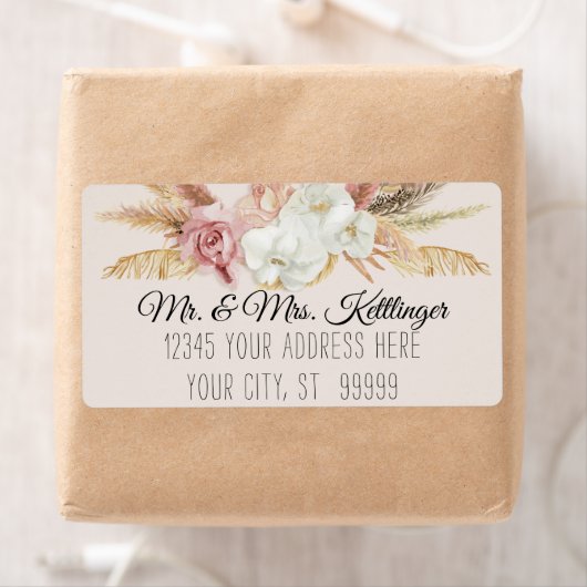 Boho Pampas Palm Neutral Blush Blumengrün (Insitu)