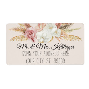 Boho Pampas Palm Neutral Blush Blumengrün