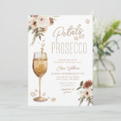 Boho Pampas Petals und Prosecco Brautparty Einladung (Stehend Vorderseite)