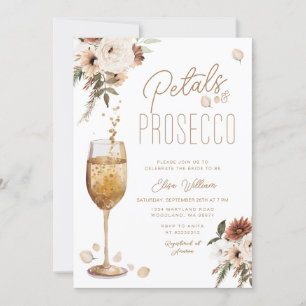 Boho Pampas Petals und Prosecco Brautparty Einladung
