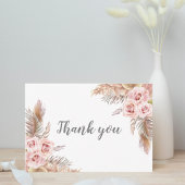Boho Pampas Pink Blush Floral Dankeskarte