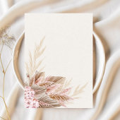 Boho Pampas Pink Modern Chic Birthday Girl Einladung