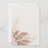 Boho Pampas Pink Modern Chic Birthday Girl Einladung (Rückseite)