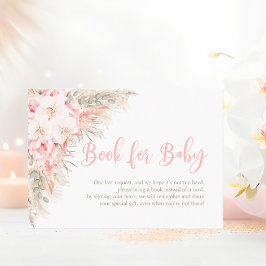 Boho Pampas Pink Orchids Book for Baby Shower Girl Begleitkarte