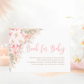 Boho Pampas Pink Orchids Book for Baby Shower Girl Begleitkarte