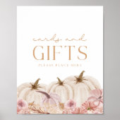 Boho Pampas Pink Pumpkin Cards & Geschenke Poster (Vorne)