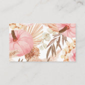 Boho Pampas Pink Pumpkin diaper raffle Begleitkarte (Rückseite)