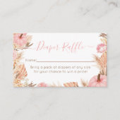 Boho Pampas Pink Pumpkin diaper raffle Begleitkarte (Vorderseite)