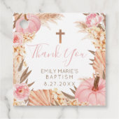 Boho Pampas Pink Pumpkin Taufe Anhänger (Vorderseite)