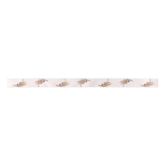 Boho Pampas Pink Ribbon Satinband (Vorderseite)