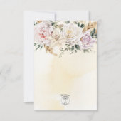 Boho Pampas & Pink Roses Cream Wedding RSVP Karte (Rückseite)