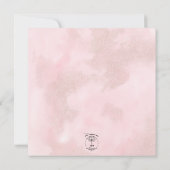 Boho Pampas & Pink Roses Square Wedding Einladung (Rückseite)