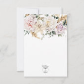 Boho Pampas & Pink Roses White Wedding RSVP Karte (Rückseite)