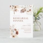 Boho Pampas Probe Dinner Einladung (Stehend Vorderseite)