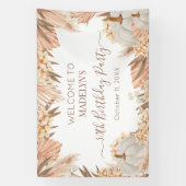 Boho Pampas Pumpkin birthday party Welcome banner (Vertikal)