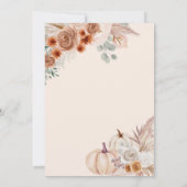 Boho Pampas Pumpkins Herbstessen Probe Einladung (Rückseite)