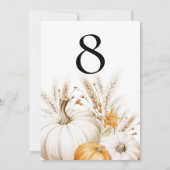 Boho Pampas Pumpkins Wedding Tischnummer (Rückseite)