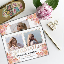 Boho Pampas Rose 3 Foto Graduate Abschluss White