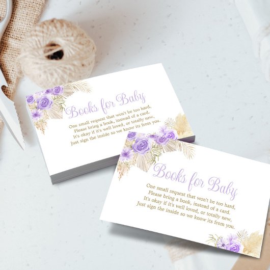 Boho Pampas Rose Girl-Duschbücher anfordern Begleitkarte