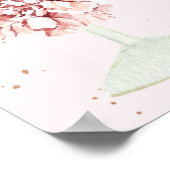 Boho Pampas Rose Gold Glass Brautparty Willkommen Poster (Ecke)