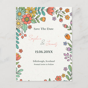 Boho Pampas Rose Hochzeitspostkarten-Einladung Postkarte
