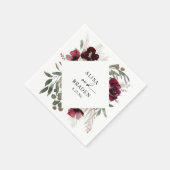 Boho Pampas Rose Wasserfarbenhochzeit Serviette (Ecke)