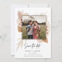 Boho Pampas Rustikales Foto Hochzeit speichern das
