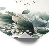 Boho Pampas Sage Green Baby Dusche Blütenzeichen B Poster (Ecke)