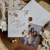 Boho Pampas Save the Date Einladung