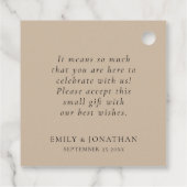 Boho Pampas Skriptnamen Datum Hochzeit Danke Geschenkanhänger (Rückseite)