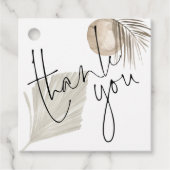 Boho Pampas Skriptnamen Datum Hochzeit Danke Geschenkanhänger (Vorderseite)