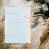 Boho Pampas Sky Blue Zusammen mit Wedding Einladung