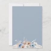 Boho Pampas staubblaues blühendes Brautparty Einladung (Rückseite)