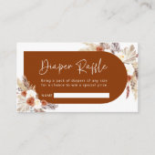 Boho Pampas Terracotta Grass Diaper Raffekarte Begleitkarte (Vorderseite)