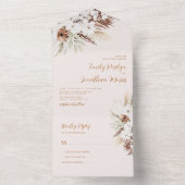 Boho Pampas Terracotta Hochzeit im Herbst All In One Einladung (Innen Boden)