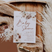 Boho Pampas Terracotta Kinderdusche Einladung