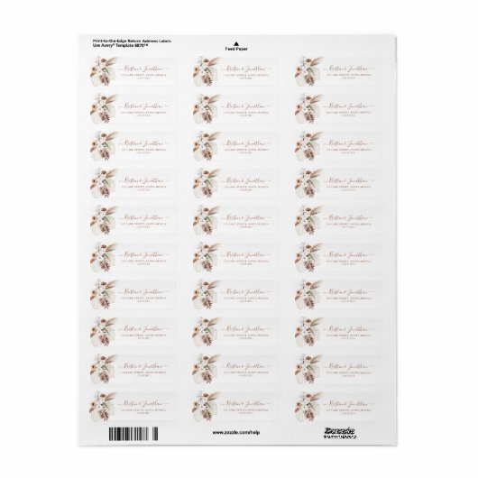 Boho Pampas Terracotta Return Address Label (Vorne)