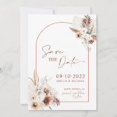 Boho Pampas Terracotta Rust Save the Date (Vorderseite)