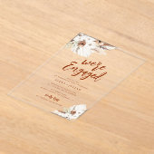 Boho Pampas Terracotta-Verlobung Acryleinladungen (Ablage )